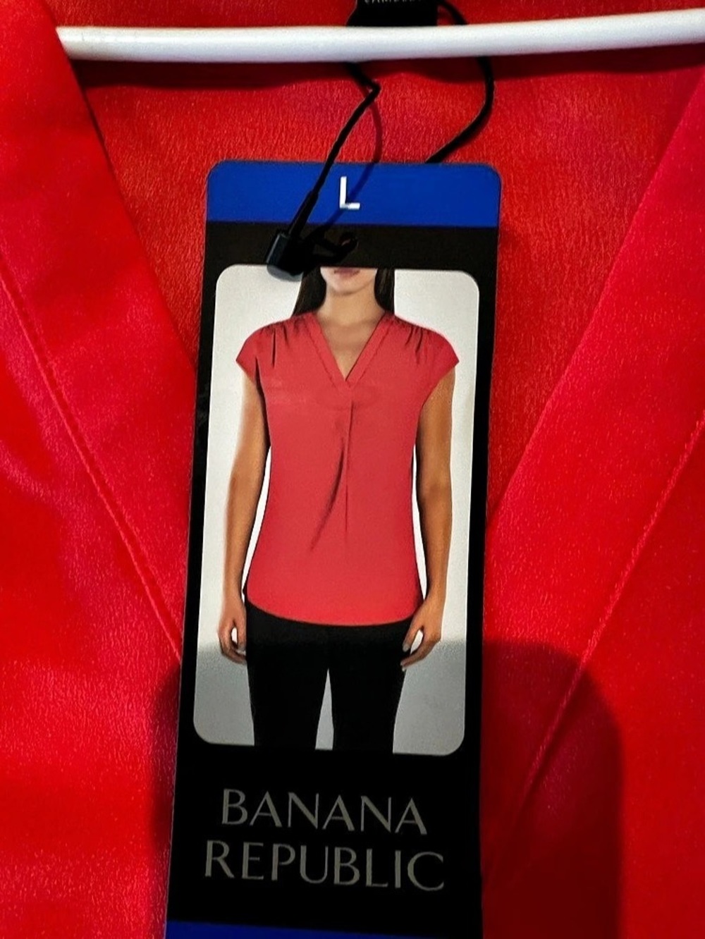 Banana Republic Coral Red Blouse Size Large NWT